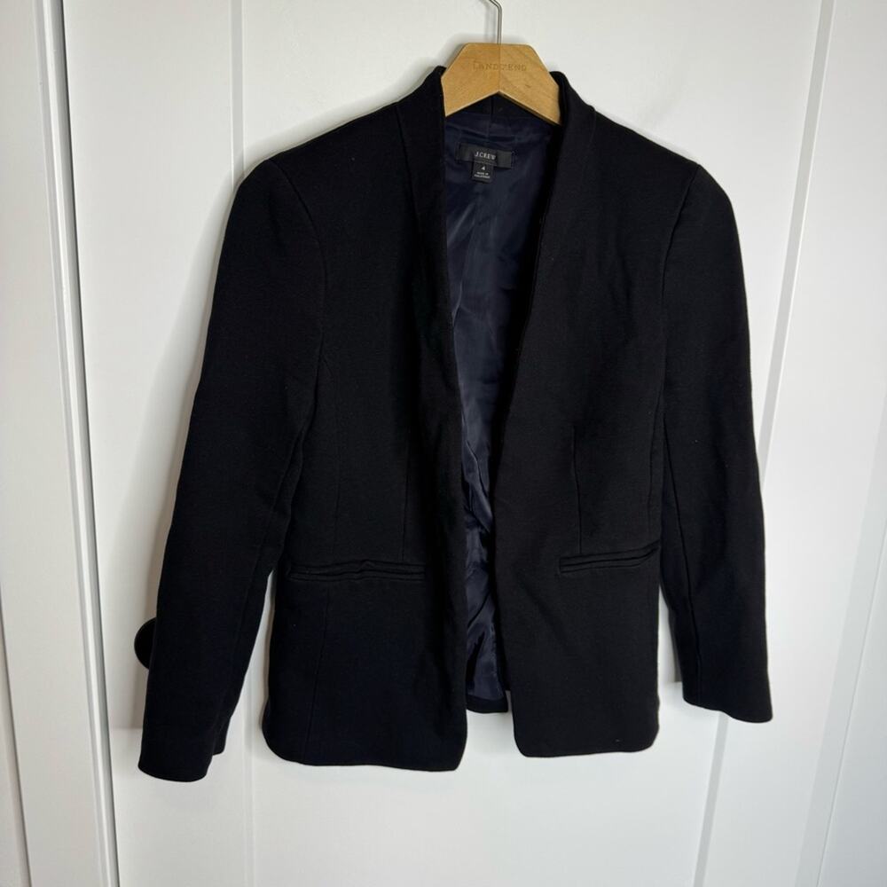 J. Crew The Going Out Blazer Stretch Twill Black Jacket Size 4 - Picture 2 of 7